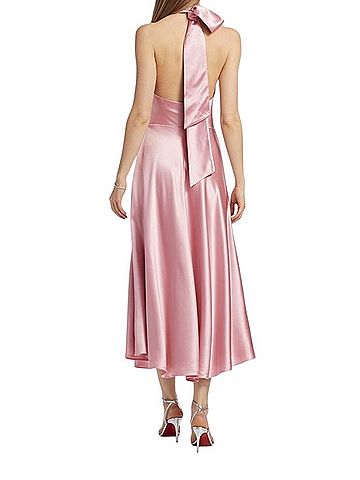 Milly Satin Strapless Halter Dress Casual Dress (view 2)