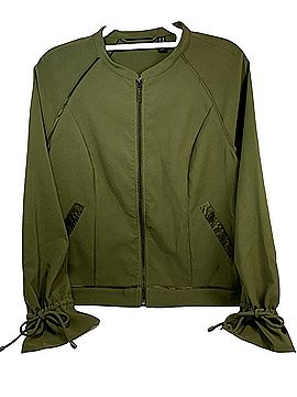 H By Halston Bomber with Drawerstring Sleeve Jacket (view 1)