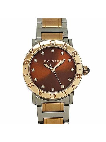 Bvlgari BVLGARI BBLP33SG Boys' Watch 12P Diamond Brown 18KPG Pink Gold Automatic (view 1)
