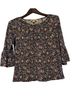 MICHAEL Michael Kors Floral Multi Color Short Sleeve Blouse Size S - photo 2