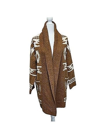 Tahari Aztec Shawl Collar Long Cardigan Cardigan (view 1)