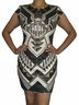 Express Graphic Aztec Or Tribal Print Black White Gold Cocktail Dress Size M - photo 7