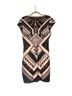 Express Graphic Aztec Or Tribal Print Black White Gold Cocktail Dress Size M - photo 2