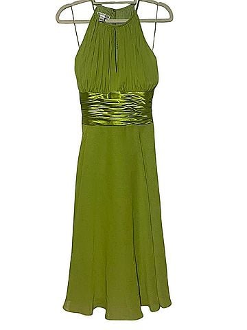 London Times Halter Chiffon Midi Dress Cocktail Dress (view 1)