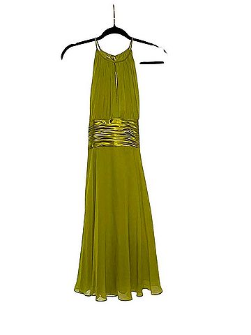 London Times Halter Chiffon Midi Dress Cocktail Dress (view 2)