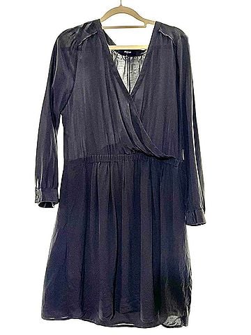 Madewell Madewell Silk Faux-Wrap Dress (Style E1529 Cocktail Dress (view 1)