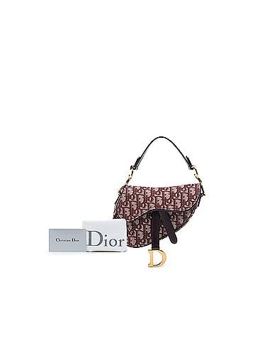 Dior Mini Oblique Canvas Saddle Bag (view 2)