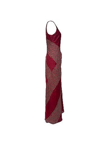 Sportmax Sportmax V-neck Printed Maxi Dress in Red Cotton (view 2)