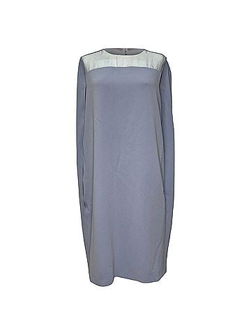 Max Mara Max Mara Sospiro Cape Shift Dress In Light Blue Triacetate (view 1)