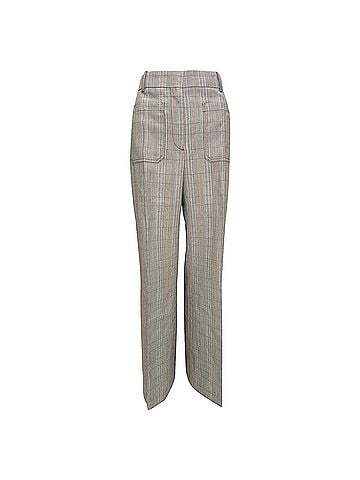 Victoria Beckham Victoria Beckham Plaid Straight-Leg Trousers in Grey Wool (view 1)