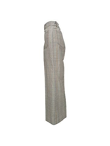 Victoria Beckham Victoria Beckham Plaid Straight-Leg Trousers in Grey Wool (view 2)