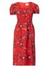 Erdem 100% Polyester 73% Acetate 27% Silk Floral Red Cocktail Dress Size 6 - photo 1