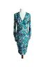 Hale Bob Print Green Blue Cocktail Dress Size S - photo 1