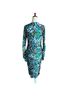 Hale Bob Print Green Blue Cocktail Dress Size S - photo 2