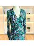 Hale Bob Print Green Blue Cocktail Dress Size S - photo 5