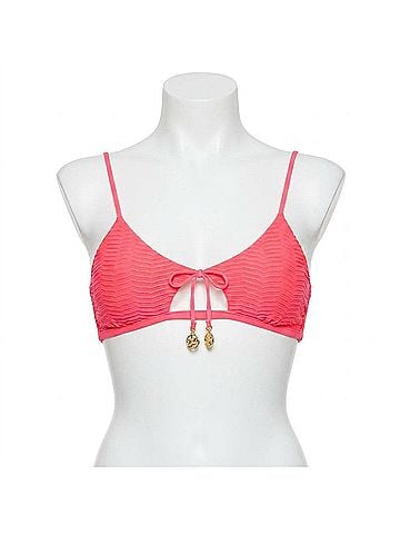 Luli Fama Hot Tropics Scoop Neck Cut Out Top in Electric Coral (view 1)