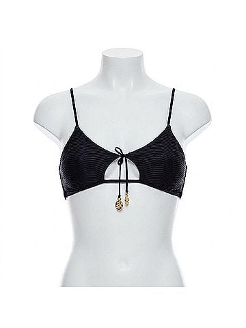 Luli Fama Hot Tropics Scoop Neck Cut Out Top in Black (view 1)