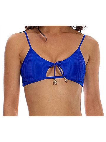 Luli Fama Hot Tropics Scoop Neck Cut Out Top in Electric Blue (view 2)