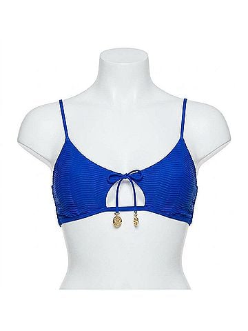 Luli Fama Hot Tropics Scoop Neck Cut Out Top in Electric Blue (view 1)