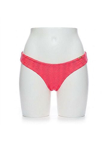 Luli Fama Hot Tropics Seamless Wavy Ruched Back Bottom in Electric Coral (view 1)