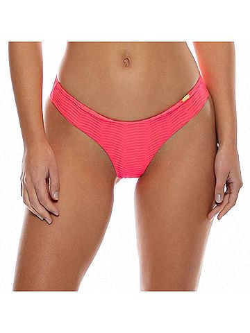 Luli Fama Hot Tropics Seamless Wavy Ruched Back Bottom in Electric Coral (view 2)