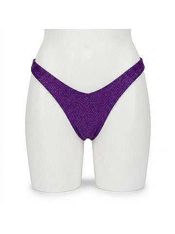 Luli Fama Ocean High Leg Brazilian Bottom in Purple (view 1)