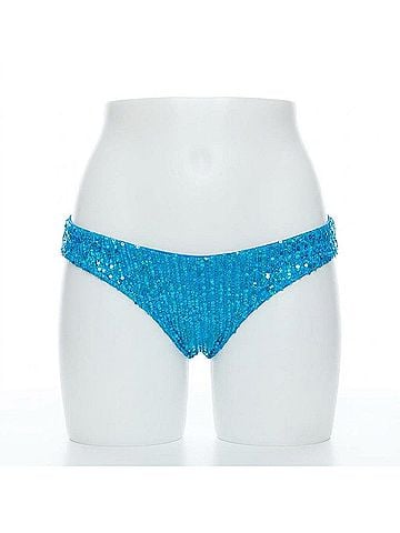 Luli Fama Chasing Stars Sequins Full Ruched Back Bottom in Sky Blue (view 1)