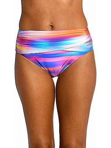 La Blanca Sunset Shores Banded Hipster Swimsuit Bottom in Multi Brights (view 2)