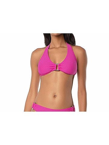 Helen Jon Tortoise Halter Bikini Top in Raspberry (view 2)