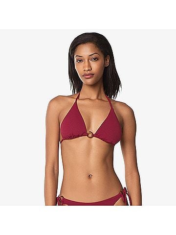 Helen Jon Tortoise Ring String Bikini Top in Merlot (view 2)