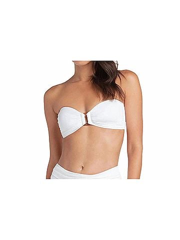 Helen Jon Hook Back Tortoise Bandeau Bikini Top in White (view 2)