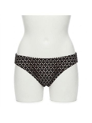 Helen Jon Paradise Bikini Bottom in Black Laser Cut (view 1)
