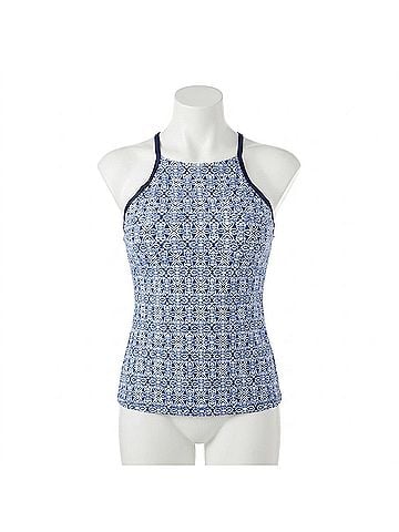 Helen Jon Racerback Tankini in Tangier &amp; Navy (view 1)
