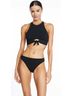 Robin Piccone Solid Black Ava Clean Finish Bikini Bottom in Black Size S - photo 3