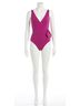 Robin Piccone Solid Pink Ava Wrap One Piece in A?ßa?? Size 6 - photo 1