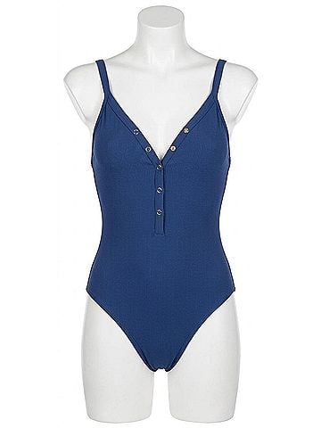 Robin Piccone Amy V-Neck One Piece in Navy (view 1)