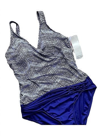 Badgley Mischka Gisele Surplice One Piece Swimsuit in Bad Gisele (view 1)