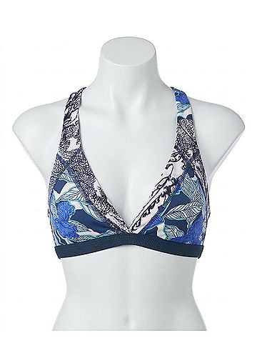 Maaji Reversible Halter Strappy Back Bikini Top in Maa Coconut Valley (view 1)