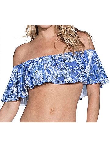 Maaji Coquette Flounce Off The Shoulder Bikini Top in Maa Festive (view 2)