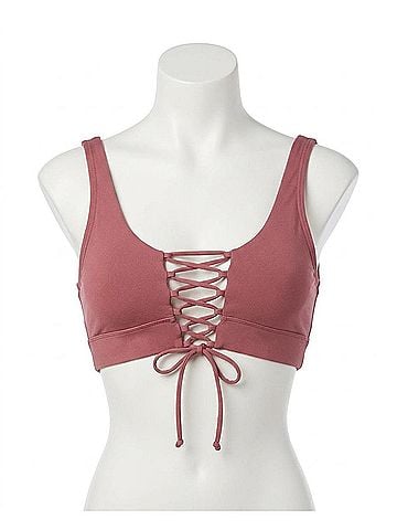 Maaji Reversible Lace Up 4-Way Halter Bikini Top in Maa Juneberry (view 1)