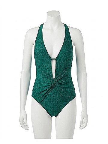 La Blanca Twist Front Lingerie Strap One Piece Swimsuit in Spruce It Up (view 1)