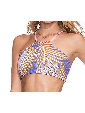 Maaji Honeycomb High Neck Bikini Top in Ballerina (view 2)