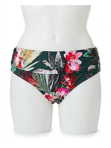 La Blanca Shirred Hipster Tankini Bottom - Plus Size in Beyond The Jungle (view 1)