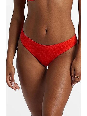 Billabong Good Vibes Bondi Bikini Bottom in Sunset Red (view 2)