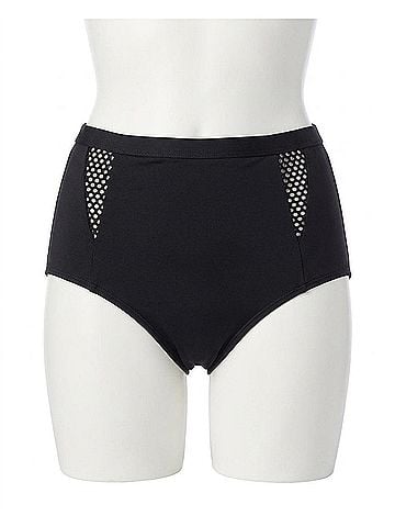 La Blanca All Meshed Up Plus Size Hi-Rise Swim Bottom in Black (view 1)