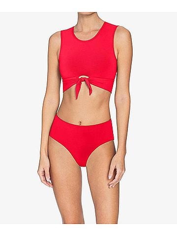 Robin Piccone Ava Tank Swim Top in Red (view 2)