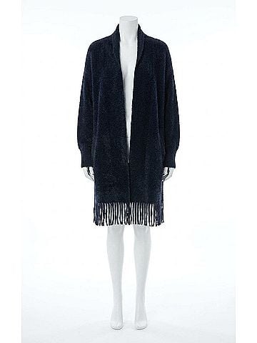 Soia & Kyo Danela Knit Scarfigan With Fringe in Black (view 1)