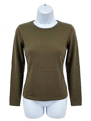 Kinross Long Sleeve Crew Top in Loden (view 1)