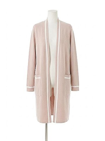 Soia & Kyo Denise Long Knit Coatigan With Pockets in Pearl (view 1)