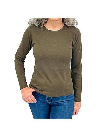 Kinross Long Sleeve Crew Top in Loden (view 2)